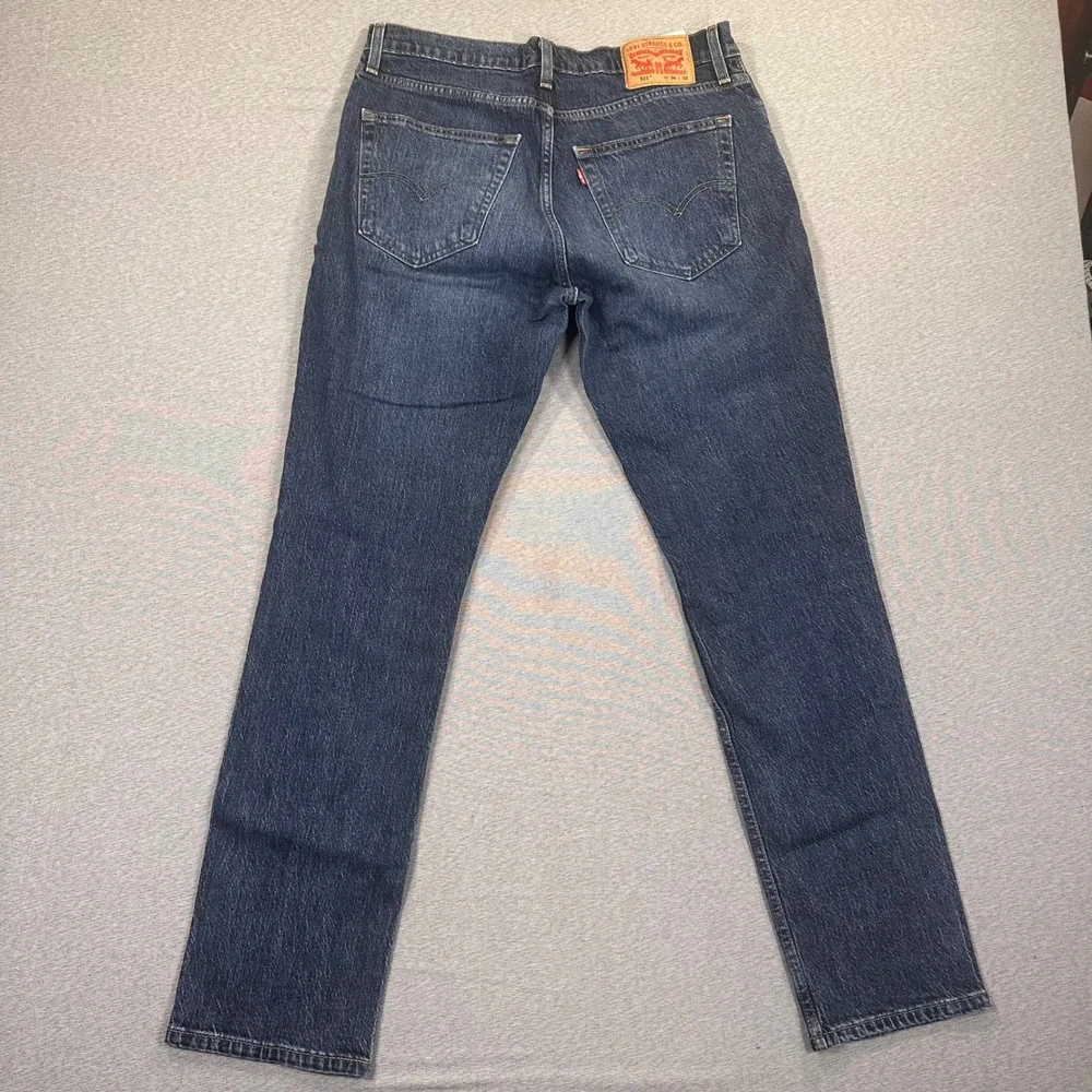 Levis 511 Slim Fit Jeans Mens 36x32 (34x32) Dark Wash Blue Stretch Denim Pants